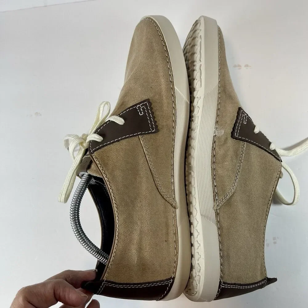Clarks Collection Neelix Vibe Sand Canvas Sneakers - Men's US 10.5